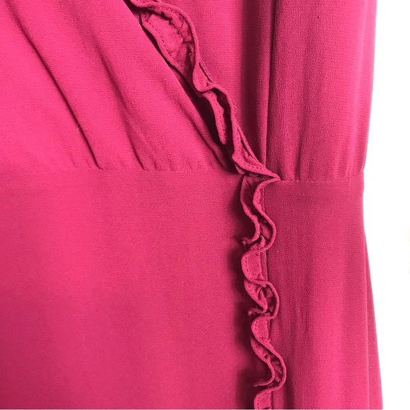 Lulu’s Pour the Champagne Burgundy Ruffled‎ Backless Maxi Dress Small - Picture 5 of 8